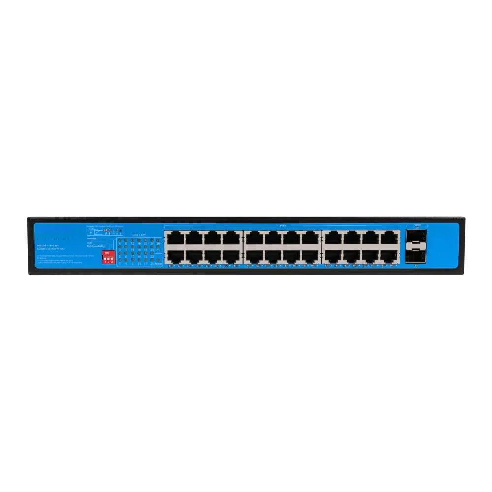 400W 24 Ports Full Giga PoE Switch with 2 Giga*SFP Slot