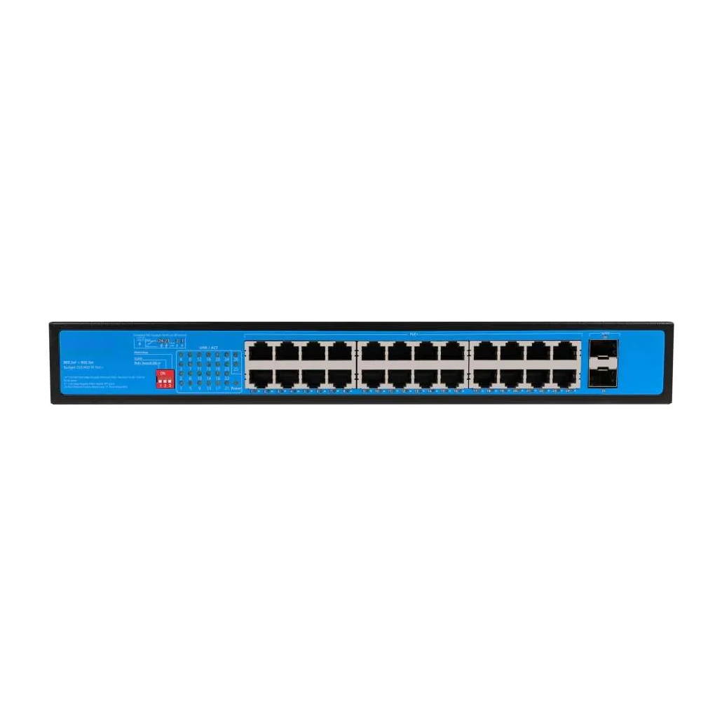 Best 26 Ports Full Giga PoE Switch with 2 Gigabit*SFP 300W