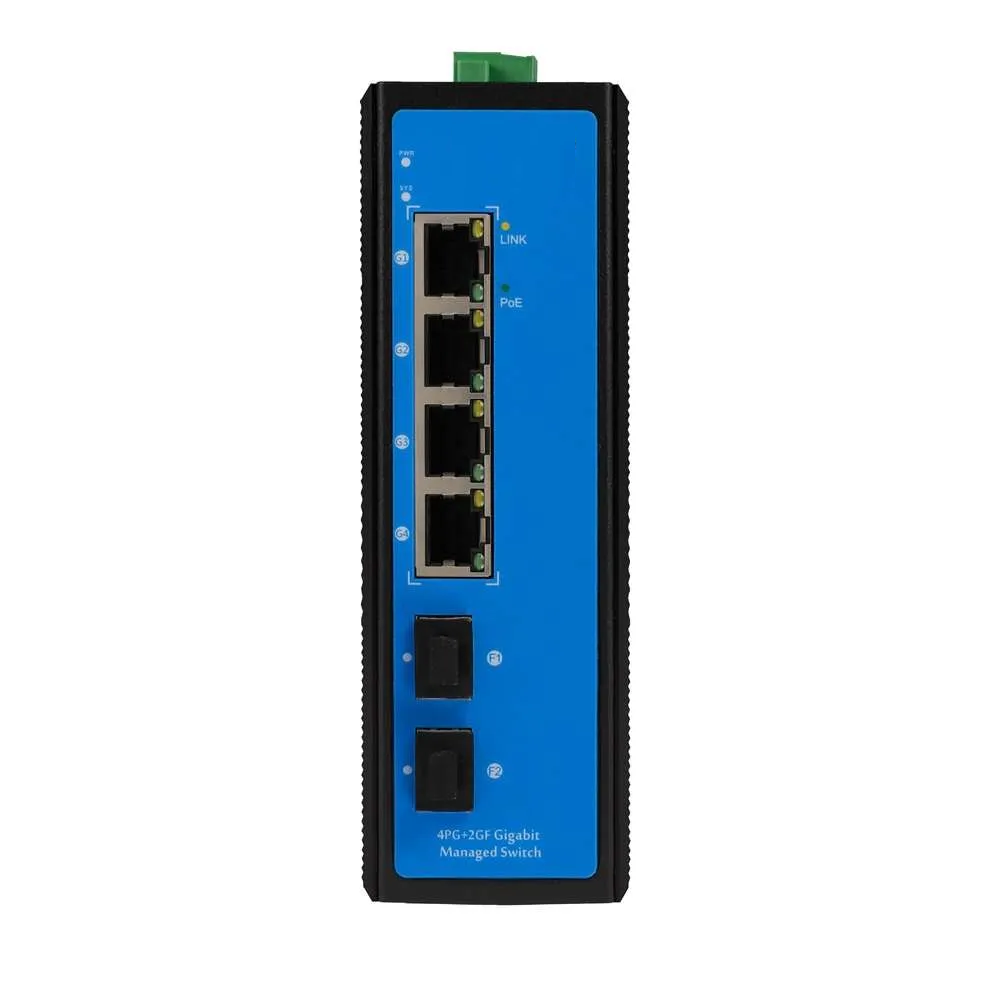 1000M 4 Port Managed Industrial POE switch with 2 uplink port