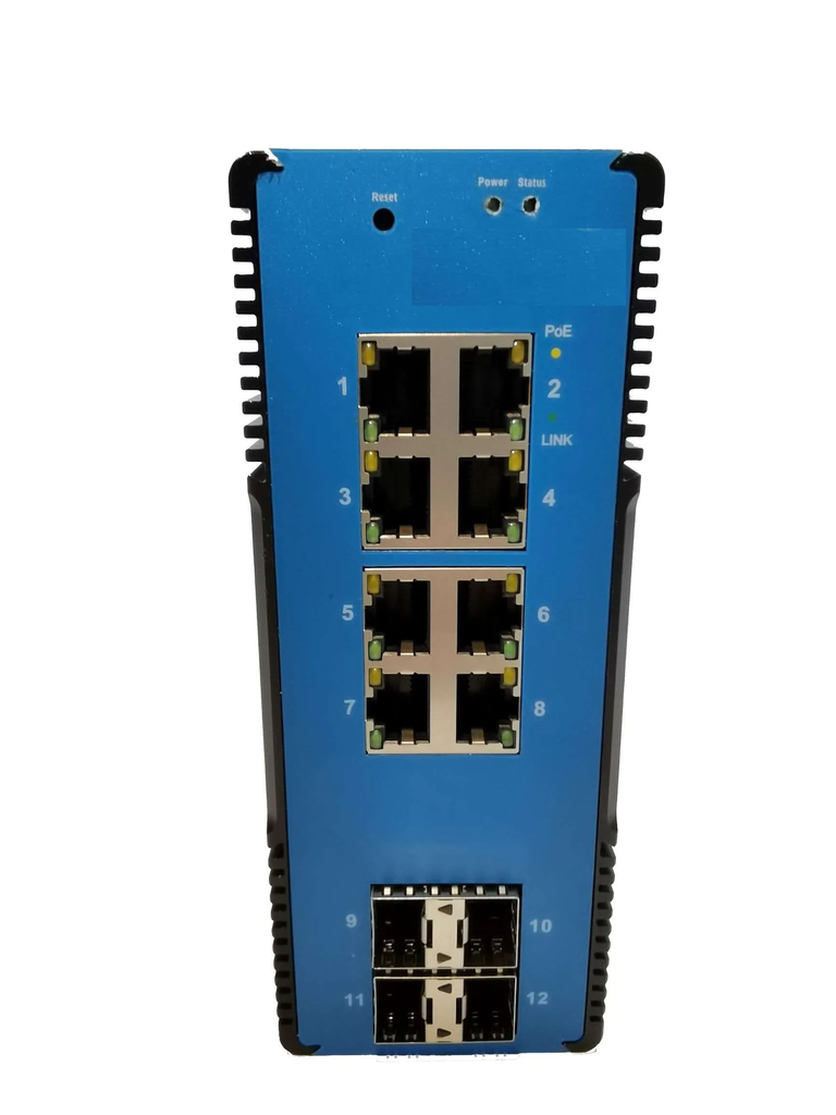 Best price 12 Ports Full Gigabit Managed Industrial PoE Switch