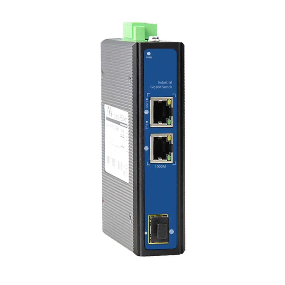 1000M 2 Port Industrial Gigabit POE switch with SFP Slot