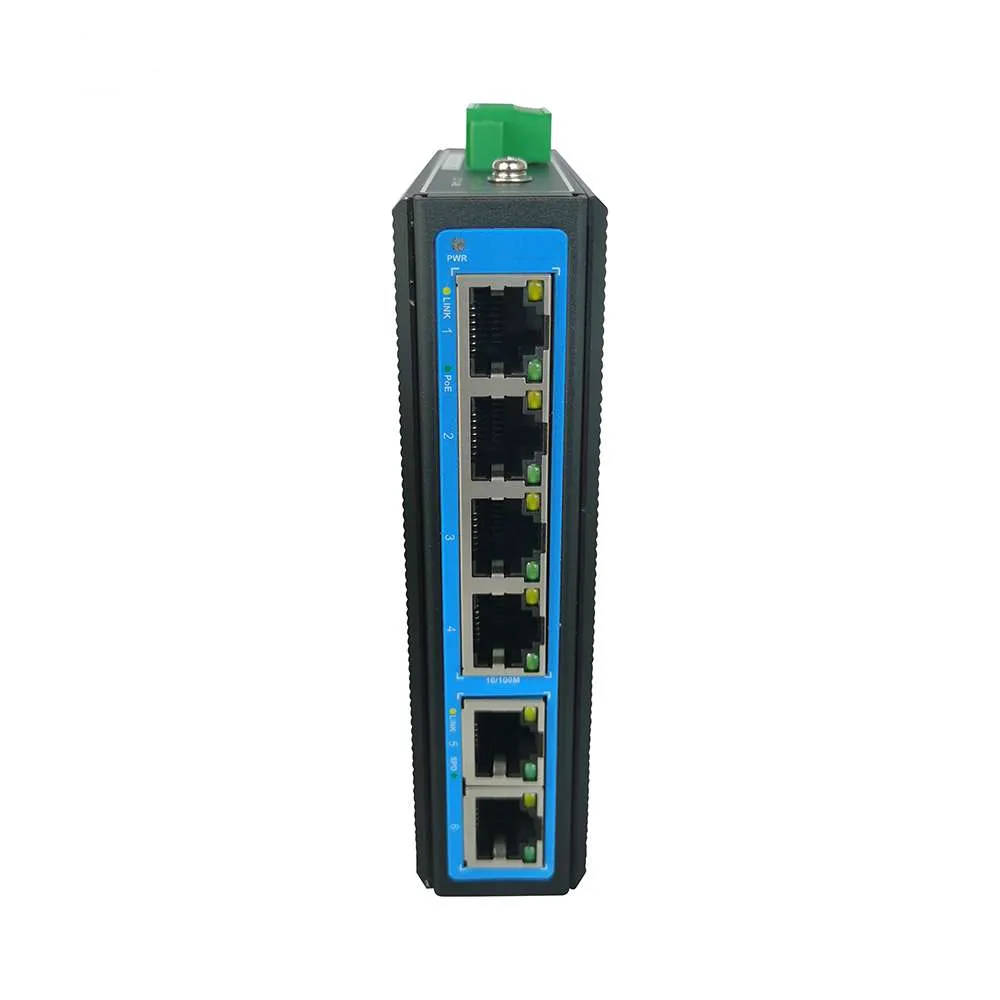 6 Port 10/100M CCTV industrial PoE Switch IP40 Outdoor PoE Network Converter Switch