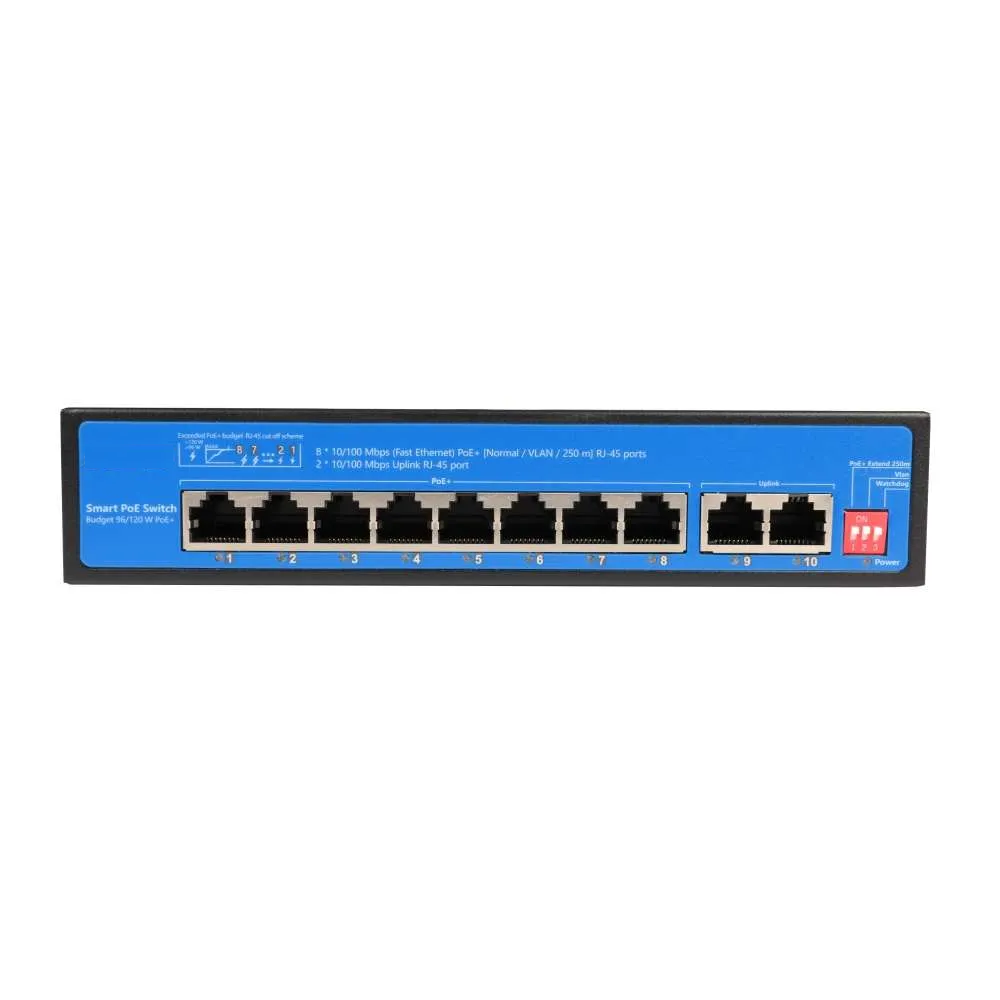 Hot Sales 10 Port 100M PoE Switch with Build-in Power Supply