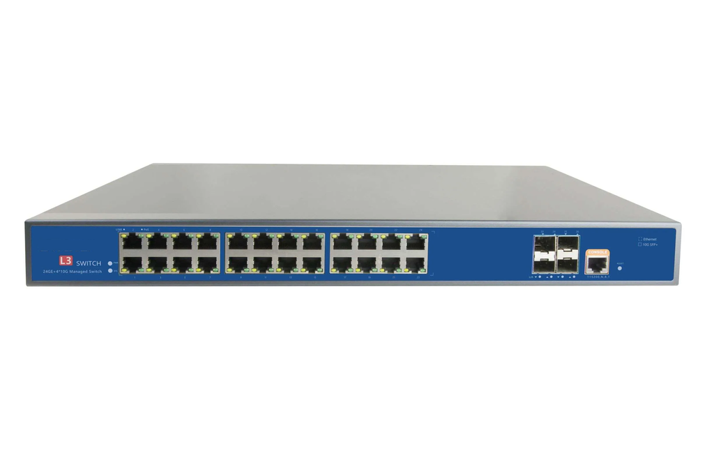 24 Port Layer 3 Managed PoE Switch with 10G Uplink