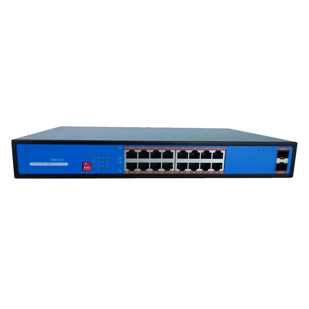 16 Port Full Giga PoE Switch with 2 *1000M SFP Manufacturer
