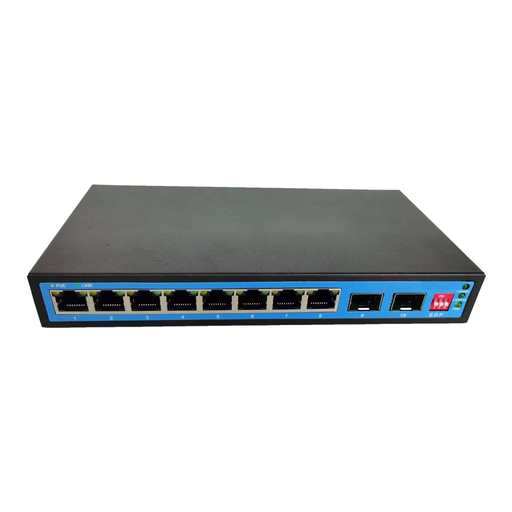 [XC-S1910CFF-DP] 8 Port 100M Unmanaged PoE Switch With 2*1000M SFP Uplink Port