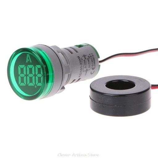 [XN-AD112-22BA-Green] Round LED Digital Ammeter Indictor -Green