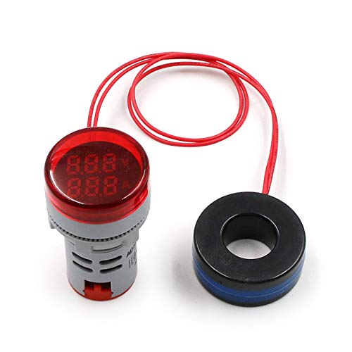 [XN-AD112-22BVA-Red] Round  LED Digital Ammeter  &amp; Voltmeter  Indicator -Red